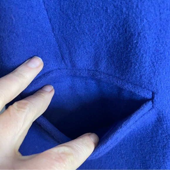 BORELLI Women’s Vintage Blue Purple Wool Heavy Blazer Coat‎ Lined Size 14 - Picture 5 of 11